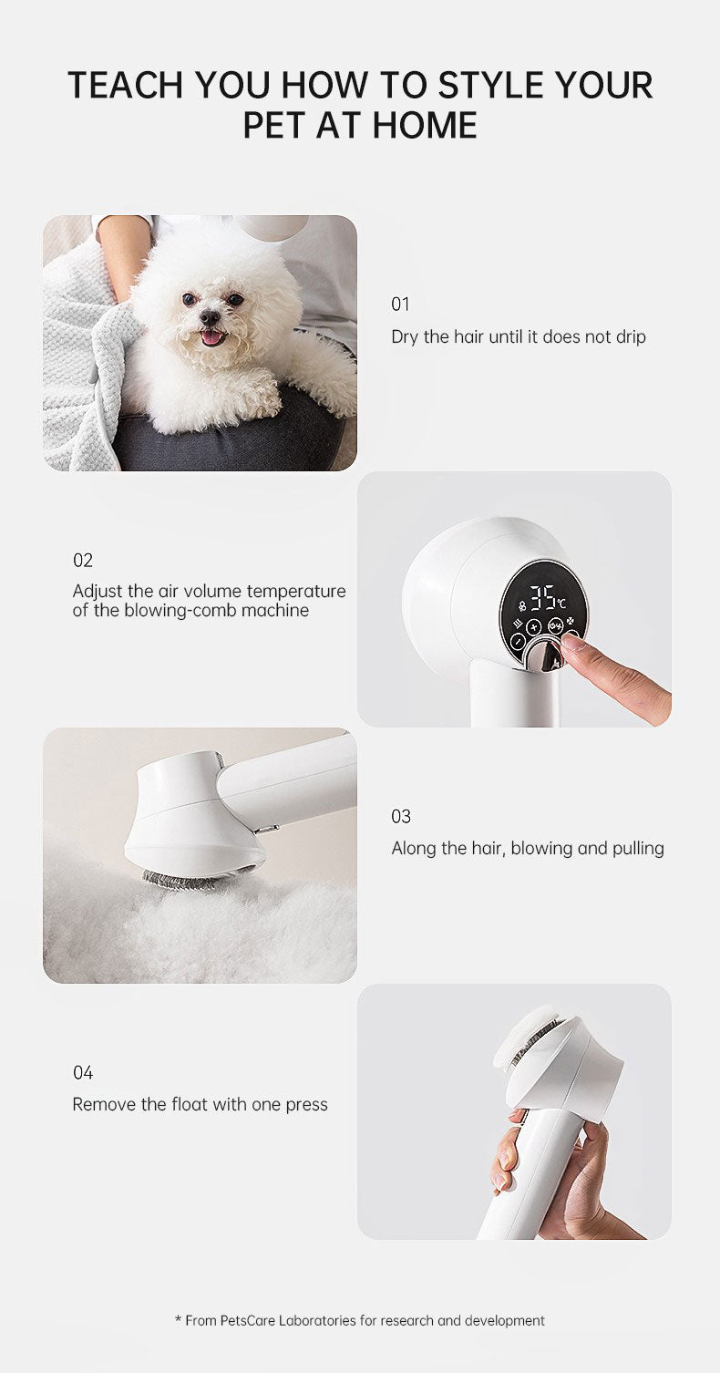 Toca Quiet Groom — Silent Pet Hair Dryer & Comb