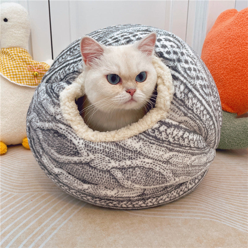 Toca Cozy Nest — Woven Wool Cat Bed