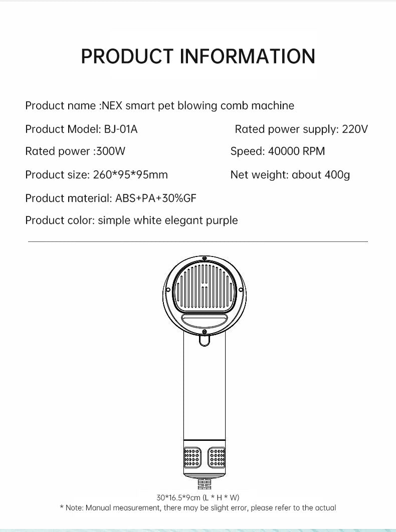 Toca Quiet Groom — Silent Pet Hair Dryer & Comb