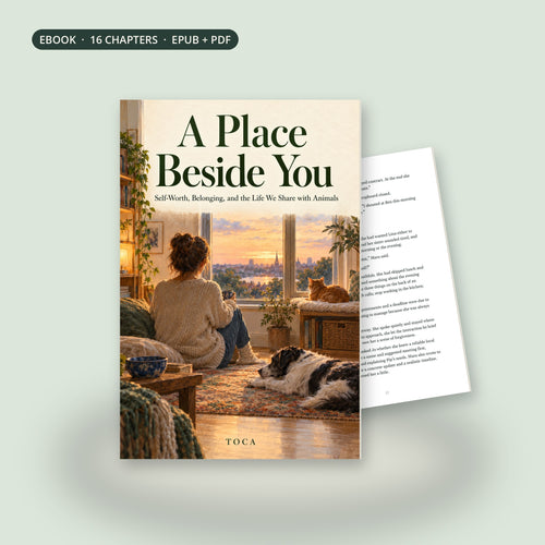 A Place Beside You, a TOCA ebook: cover and an inside page