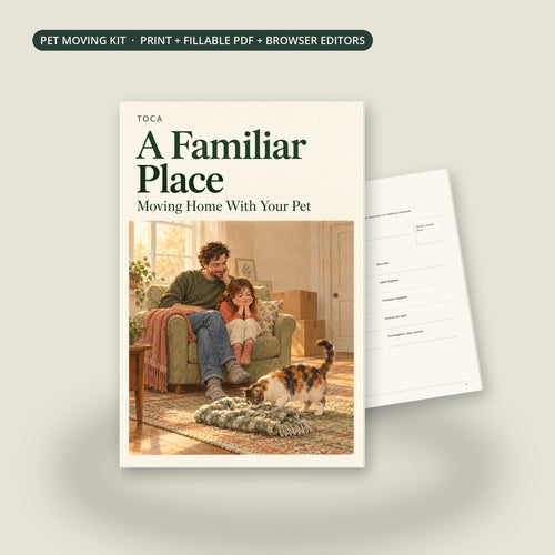 A Familiar Place, Moving Home With Your Pet: cover and moving-day quick sheet