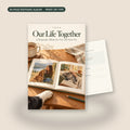 Our Life Together keepsake album cover with a memory page
