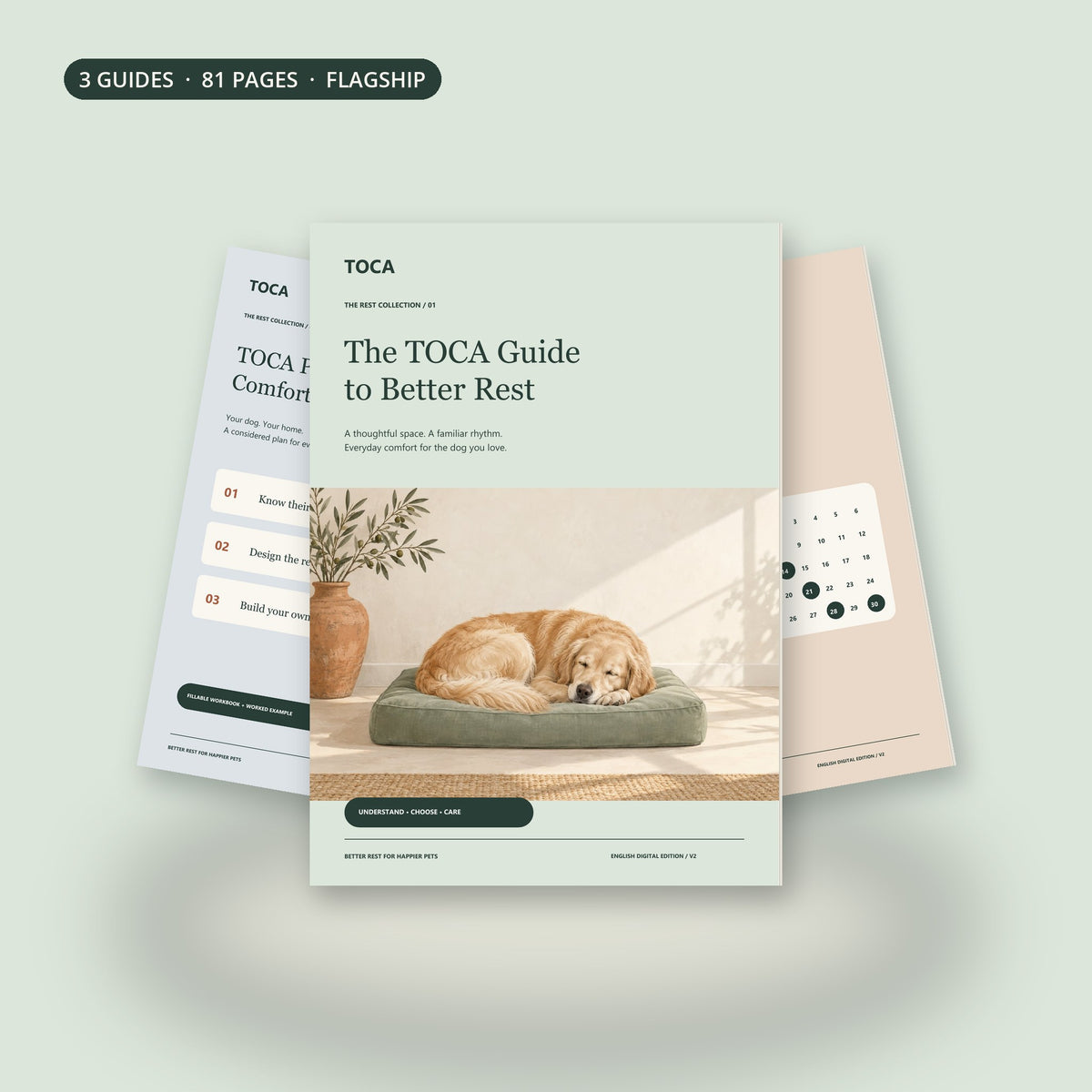The Rest Collection: three TOCA guides, 81 pages on better rest for dogs