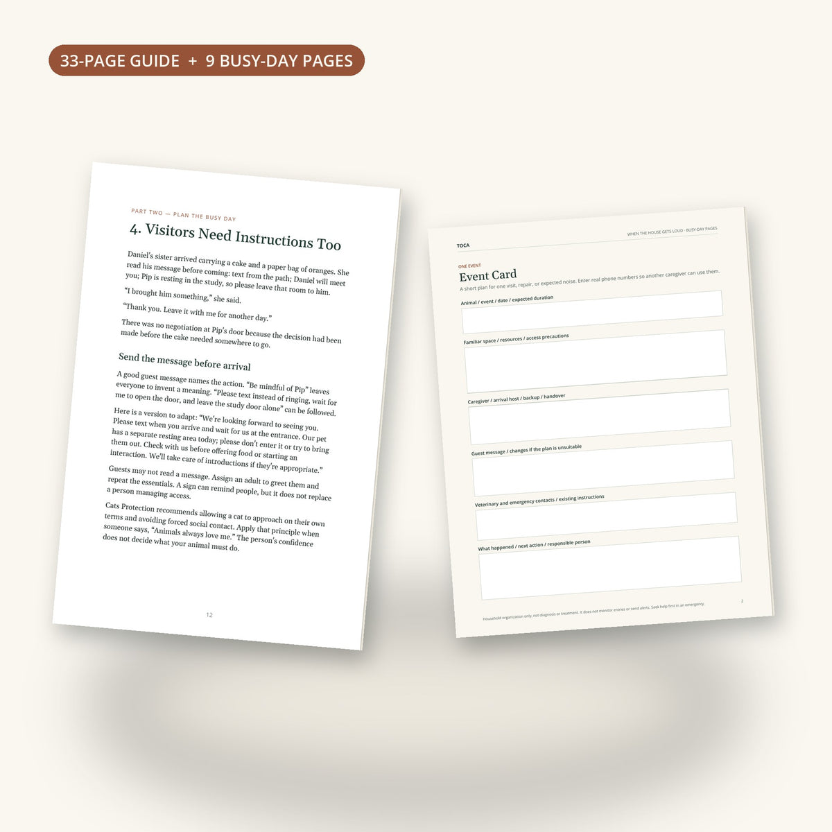 Inside When the House Gets Loud: the visitors chapter and the fillable Event Card